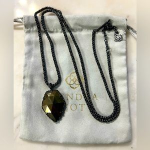 Kendra Scott Gunmetal Corla Necklace in Pyrite
